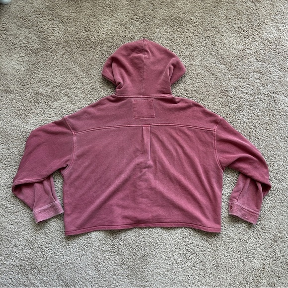 American Eagle Dusty Rose Pink Hooded Button-Up Shirt Size XL - Picture 2 of 12